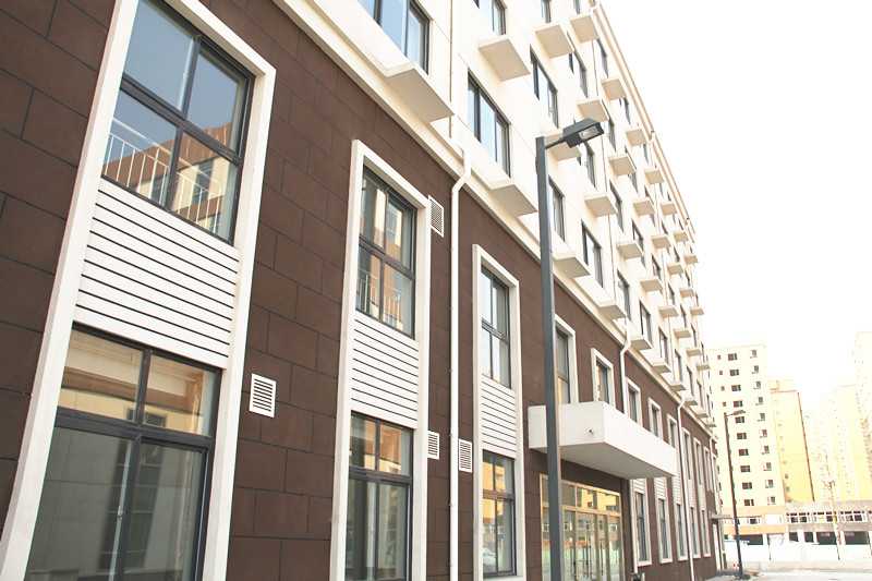 The appearance of the two apartment buildings is simple and bright